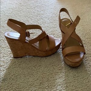 nude wedge heels